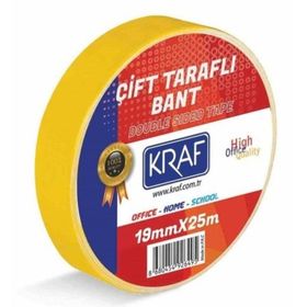 Kraf 2519G 19 mm x 25 mt Çift Taraflı Bant