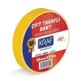 Kraf 2519G 19 mm x 25 mt Çift Taraflı Bant