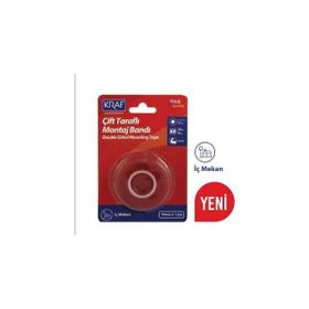 Kraf 2530G 19 mm x 1.5 mt Çift Taraflı Montaj Bandı