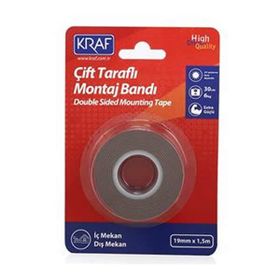 Kraf 2530G 19 mm x 1.5 mt Çift Taraflı Montaj Bandı