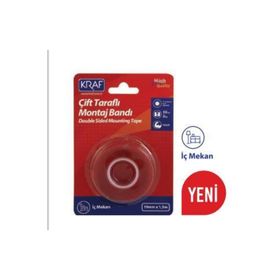 Kraf 2530G 19 mm x 1.5 mt Çift Taraflı Montaj Bandı