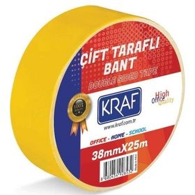 Kraf 2538G 38 mm x 25 mt Çift Taraflı Bant