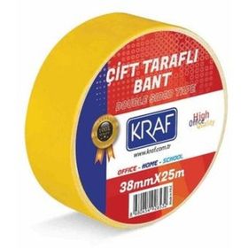 Kraf 2538G 38 mm x 25 mt Çift Taraflı Bant