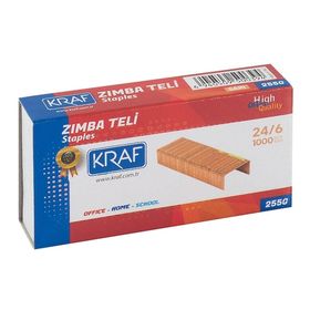 Kraf 255G No: 24/6 Sarı 1000'li Kutu Zımba Teli