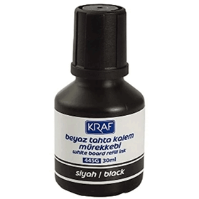 Kraf 445G Siyah 30 ml Beyaz Tahta Kalemi Mürekkebi