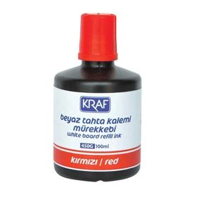 Kraf 450G Kırmızı 100 ml Beyaz Tahta Kalemi Mürekkebi