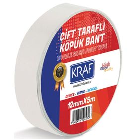Kraf 5012G 12 mm 5 mt Çift Taraflı Köpük Bant