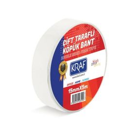 Kraf 5015G 15 mm 5 mt Çift Taraflı Köpük Bant