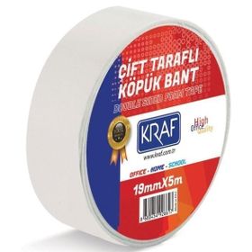 Kraf 5019G 19 mm x 5 mt Çift Taraflı Köpük Bant