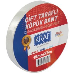 Kraf 5019G 19 mm x 5 mt Çift Taraflı Köpük Bant