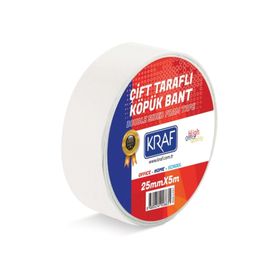 Kraf 5025G 25 mm x 5 mt Çift Taraflı Köpük Bant