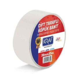 Kraf 5038G 38 mm 5 mt Çift Taraflı Köpük Bant