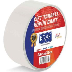 Kraf 5038G 38 mm 5 mt Çift Taraflı Köpük Bant