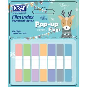 Kraf 51250 7 Renk 20 Yaprak Pop-Up 8x45 mm PP Index Film