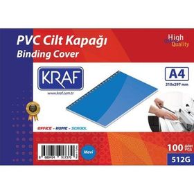 Kraf 512G 160 Mikron 100 Adet Mavi Cilt Kapağı