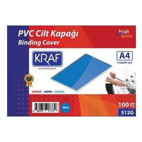 Kraf 512G 160 Mikron 100 Adet Mavi Cilt Kapağı