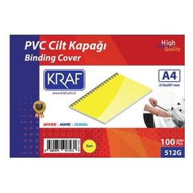 Kraf 512G 160 Mikron 100 Adet Sarı Cilt Kapağı