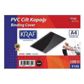 Kraf 512G 160 Mikron 100 Adet Siyah Cilt Kapağı