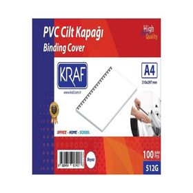 Kraf 512G A4 100'lü Şeffaf Cilt Kapağı