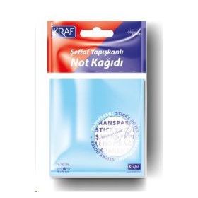 Kraf 7676TR 76x76 cm 100 Yaprak Şeffaf Karışık Yapışkanlı Not Kağıdı