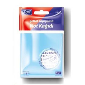 Kraf 7676TR 76x76 cm 100 Yaprak Şeffaf Karışık Yapışkanlı Not Kağıdı