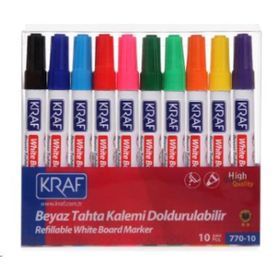 Kraf 770-10 10'lu Beyaz Doldurulabilir Tahta Kalemi