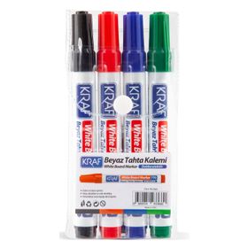 Kraf 770-4 4 Adet PVC Doldurulabilir Beyaz Tahta Kalemi