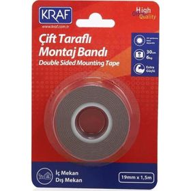 Kraf Çift Taraflı Extra Güçlü Dış Mekan 19 mm 1.5 mt Montaj Bandı