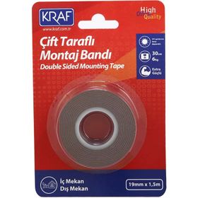 Kraf Çift Taraflı Extra Güçlü Dış Mekan 19 mm 1.5 mt Montaj Bandı