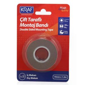 Kraf Çift Taraflı Extra Güçlü Dış Mekan 19 mm 1.5 mt Montaj Bandı