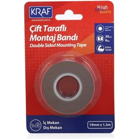 Kraf Çift Taraflı Extra Güçlü Dış Mekan 19 mm 1.5 mt Montaj Bandı