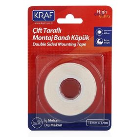 Kraf Çift Taraflı Köpük 15mmx1,9m Montaj Bandı