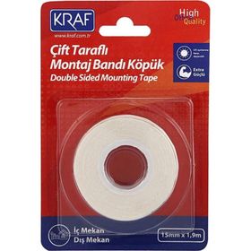 Kraf Çift Taraflı Köpük 15mmx1,9m Montaj Bandı