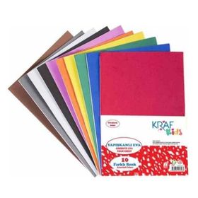 Kraf KK20 Kids A4 2 mm 10 Renk Yapışkanlı Eva