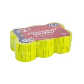 Kraf Motex Etiket Fosforlu Sarı 12'li