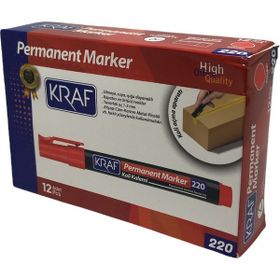 Kraf Permanent Kırmızı Yuvarlak Uç Koli Kalemi