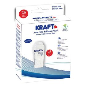 Kraft 25 Adet Süt Saklama Poşeti