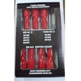 Kraft Rayno 7 Parça Tornavida Seti + Kontrol Kalemi