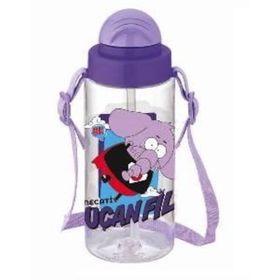 Kral Şakir 500 ml Yeşil Desenli Pipetli Tritan Matara