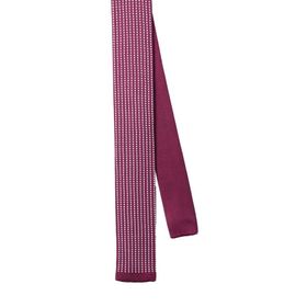 Kravatkolik 8020 Bordo Beyaz Noktalı Örgü Kravat