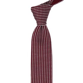 Kravatkolik 8020 Bordo Beyaz Noktalı Örgü Kravat