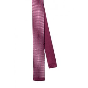 Kravatkolik 8020 Bordo Beyaz Noktalı Örgü Kravat