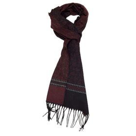 Kravatkolik K383 Kırmızı Siyah Motif Desen Erkek Kaşkol