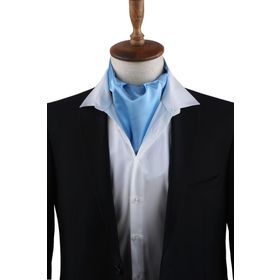 Kravatkolik K569 Açık Mavi Düz Ascot Erkek Fular