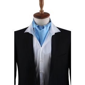 Kravatkolik K569 Açık Mavi Düz Ascot Erkek Fular