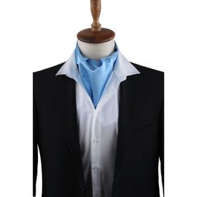 Kravatkolik K569 Açık Mavi Düz Ascot Erkek Fular