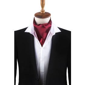 Kravatkolik K571 Bordo Düz Ascot Erkek Fular
