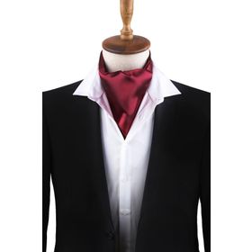 Kravatkolik K571 Bordo Düz Ascot Erkek Fular