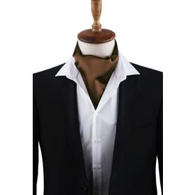 Kravatkolik K572 Kahverengi Düz Ascot Fular