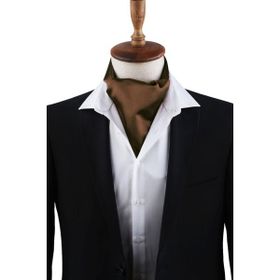 Kravatkolik K572 Kahverengi Düz Ascot Fular